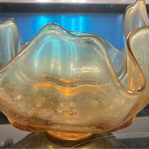 Elegant Amber Glass Bowl